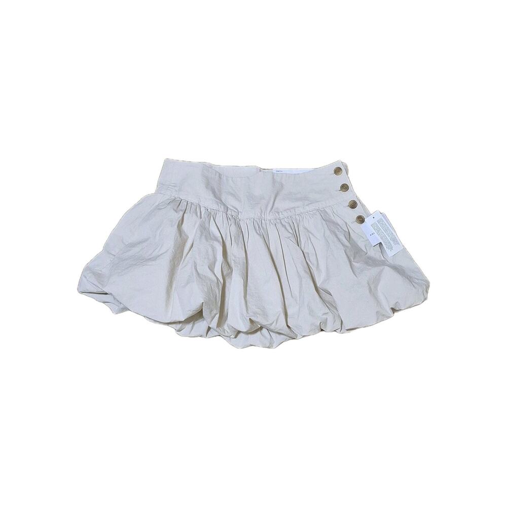 American Eagle Bubble Skort Women Mid Rise AE Mini Skirt Beige 24 W Stretch New